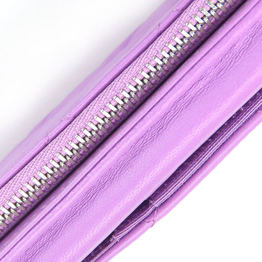 CHANEL Shoulder Bag lambskin purple Matrasse Women Used Authentic