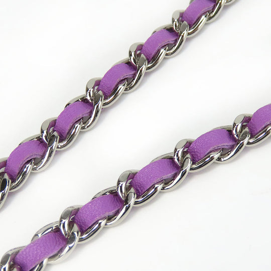 CHANEL Shoulder Bag lambskin purple Matrasse Women Used Authentic