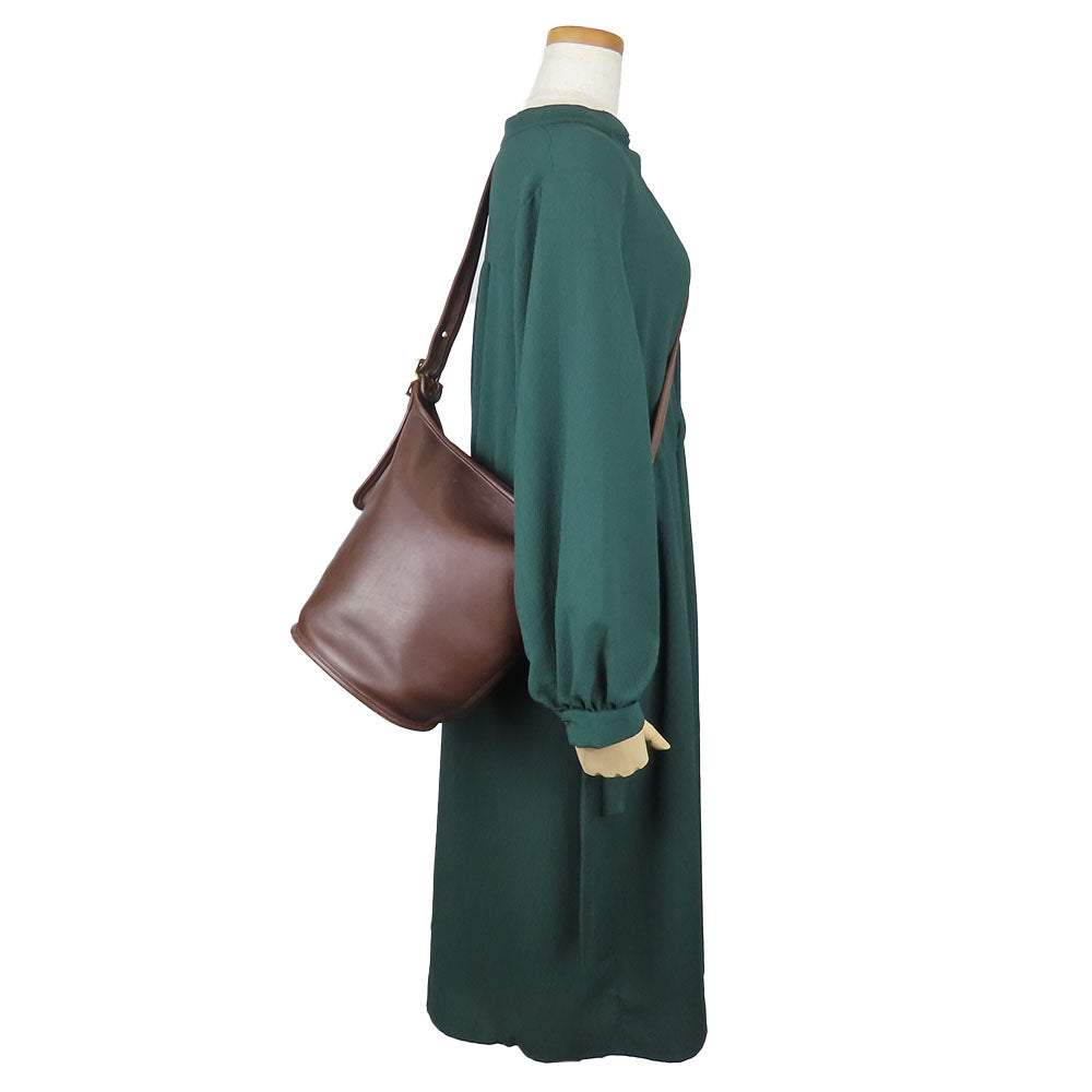 COACH Shoulder Bag 9953 leather Brown Women Used Authentic