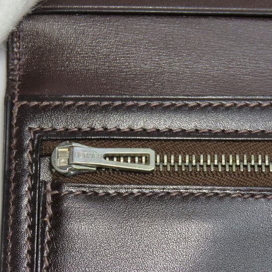 HERMES Long Wallet Purse Box scarf Brown Classic Bean