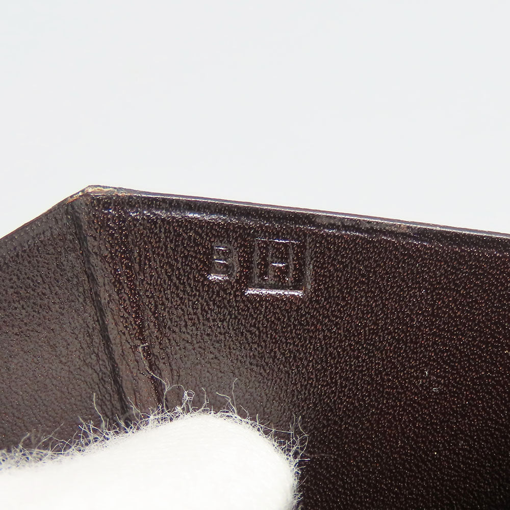 HERMES Long Wallet Purse Box scarf Brown Classic Bean
