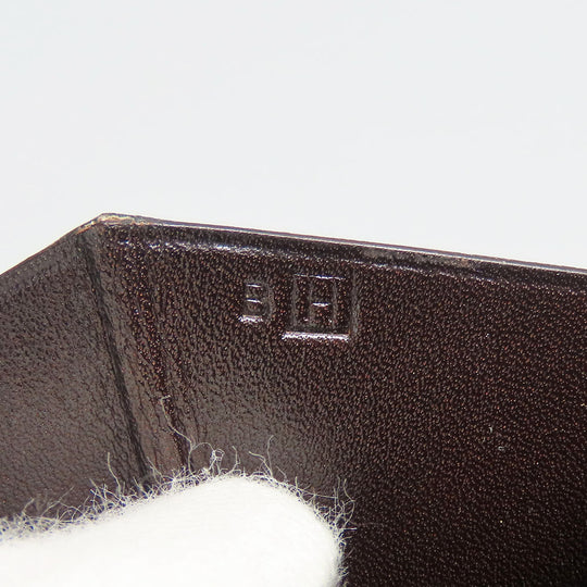 HERMES Long Wallet Purse Box scarf Brown Classic Bean