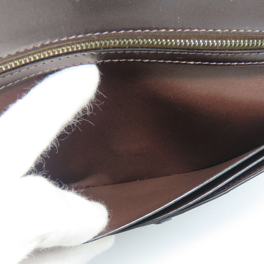 HERMES Long Wallet Purse Box scarf Brown Classic Bean