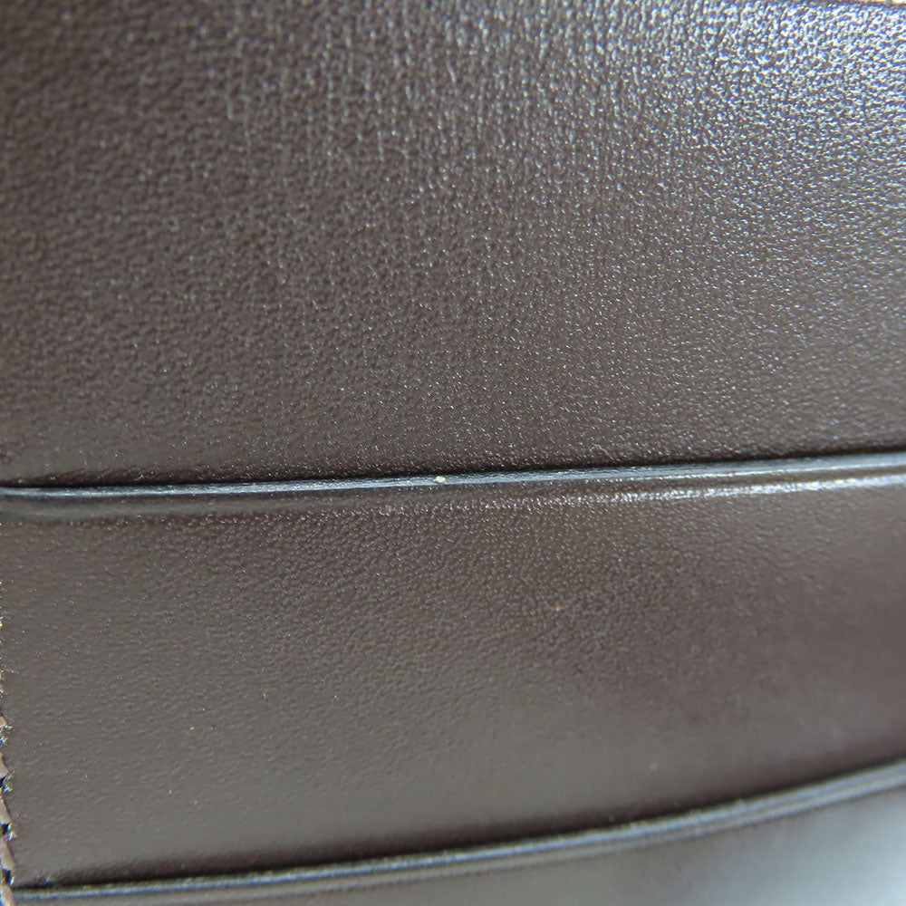HERMES Long Wallet Purse Box scarf Brown Classic Bean