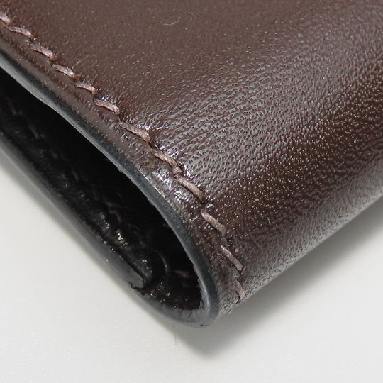 HERMES Long Wallet Purse Box scarf Brown Classic Bean