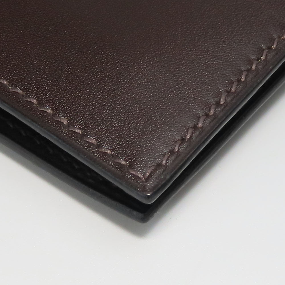 HERMES Long Wallet Purse Box scarf Brown Classic Bean