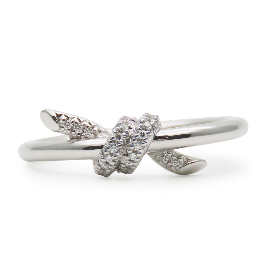 TIFFANY&Co. Ring Diamond, 18K White Gold White gold knot Women Used Authentic