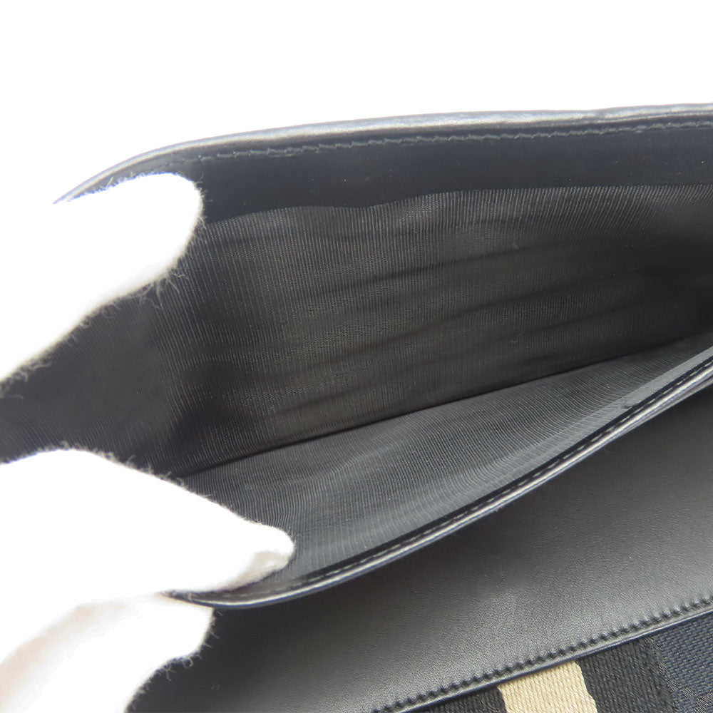 GUCCI Long Wallet Purse 035.0416.2180 GG canvas black Web line unisex(Unisex) Used Authentic