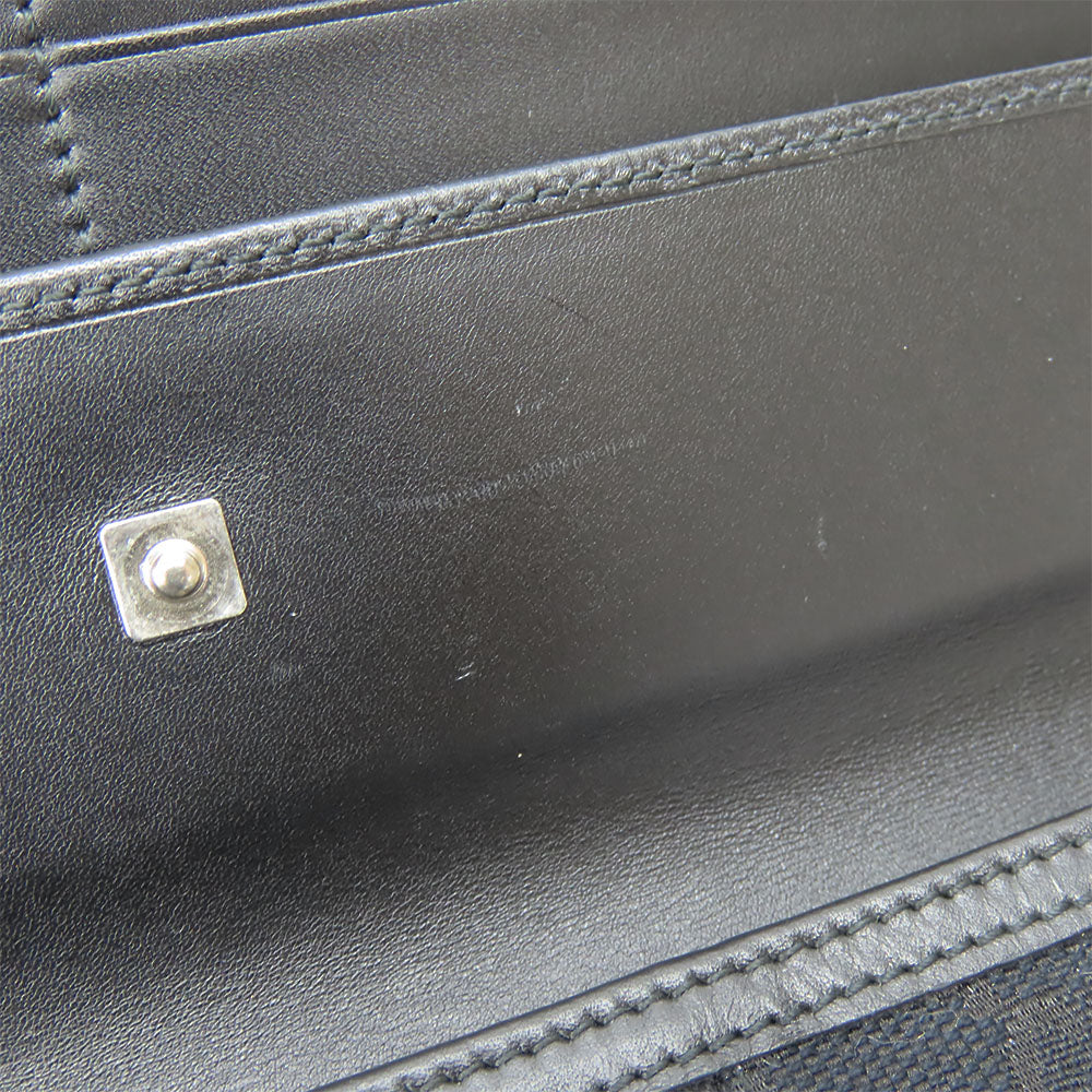 GUCCI Long Wallet Purse 035.0416.2180 GG canvas black Web line unisex(Unisex) Used Authentic