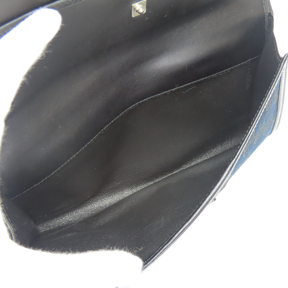 GUCCI Long Wallet Purse 035.0416.2180 GG canvas black Web line unisex(Unisex) Used Authentic