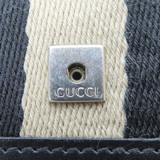 GUCCI Long Wallet Purse 035.0416.2180 GG canvas black Web line unisex(Unisex) Used Authentic
