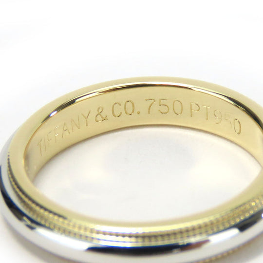 TIFFANY&Co. Ring K18 Yellow Gold, Pt950Platinum Yellow Gold Milgrain Women Used Authentic