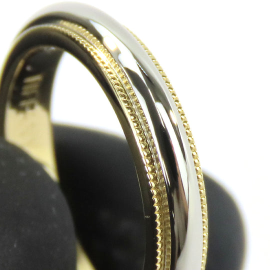 TIFFANY&Co. Ring K18 Yellow Gold, Pt950Platinum Yellow Gold Milgrain Women Used Authentic