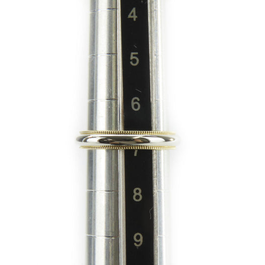 TIFFANY&Co. Ring K18 Yellow Gold, Pt950Platinum Yellow Gold Milgrain Women Used Authentic