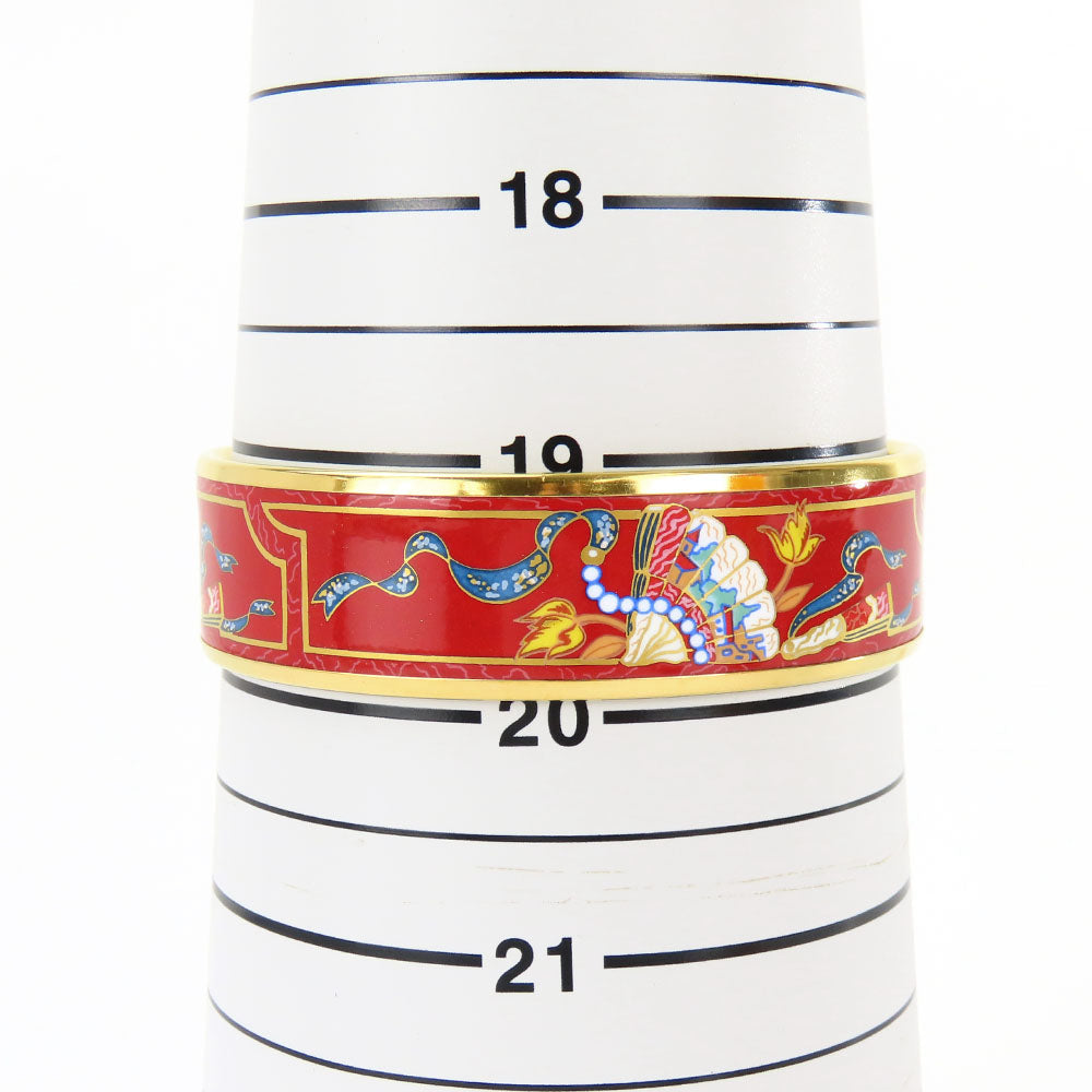 HERMES bracelet Metal, Enamel Red Emilel GM Women Used Authentic