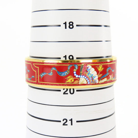 HERMES bracelet Metal, Enamel Red Emilel GM Women Used Authentic