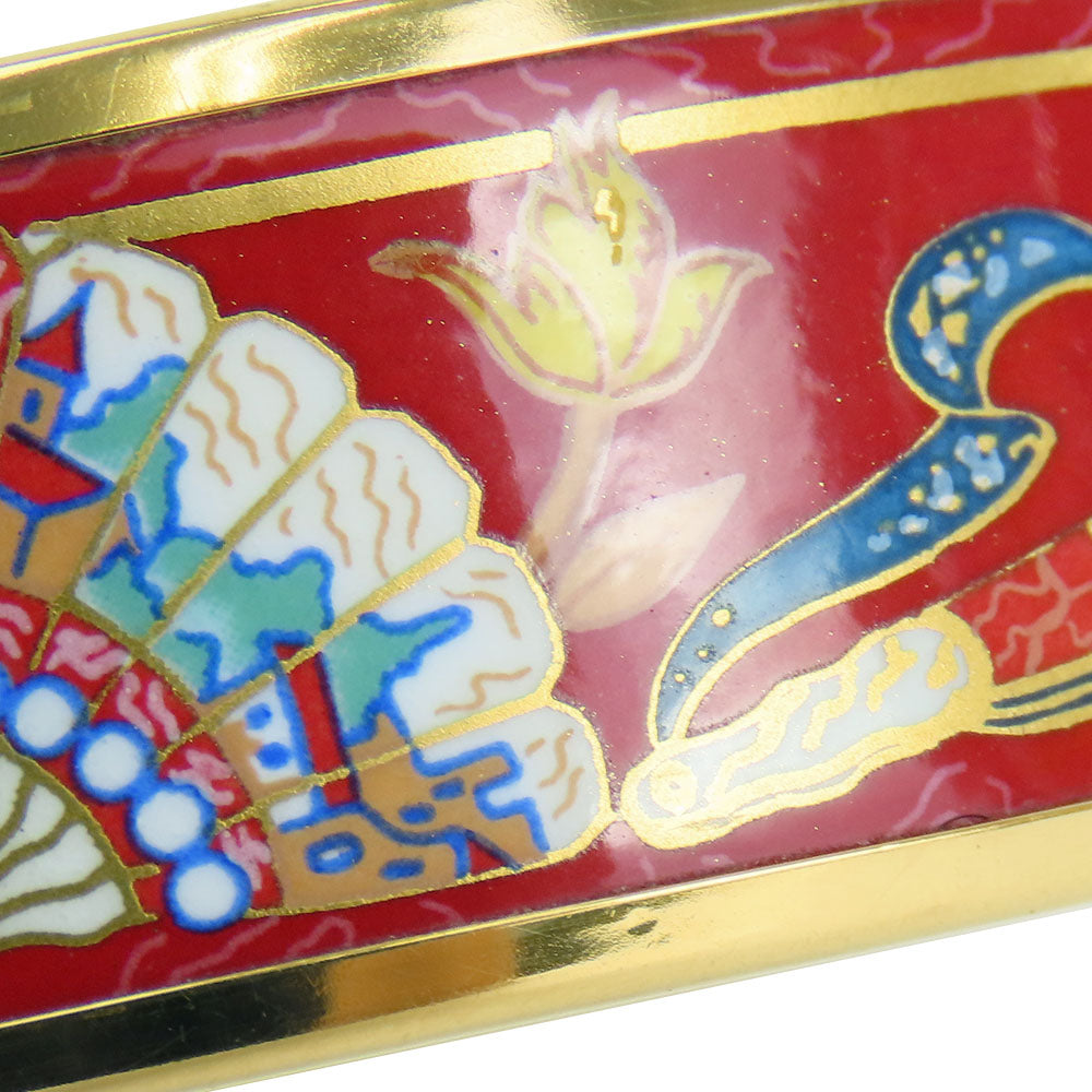 HERMES bracelet Metal, Enamel Red Emilel GM Women Used Authentic