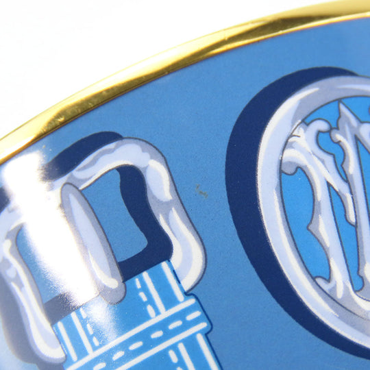 HERMES bracelet Metal, Cloisonne Blue type Emile TGM Women Used Authentic