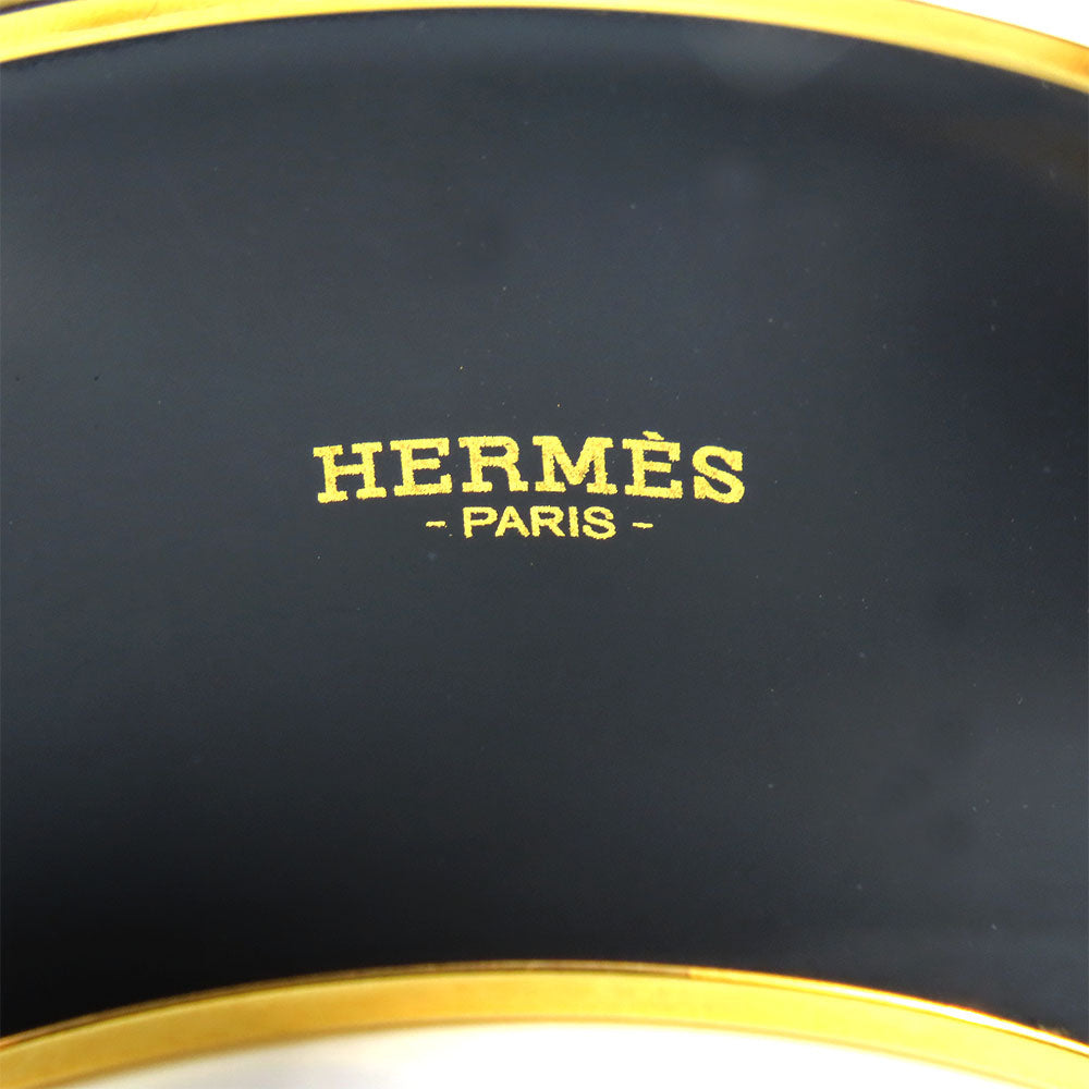 HERMES bracelet Metal, Cloisonne Blue type Emile TGM Women Used Authentic