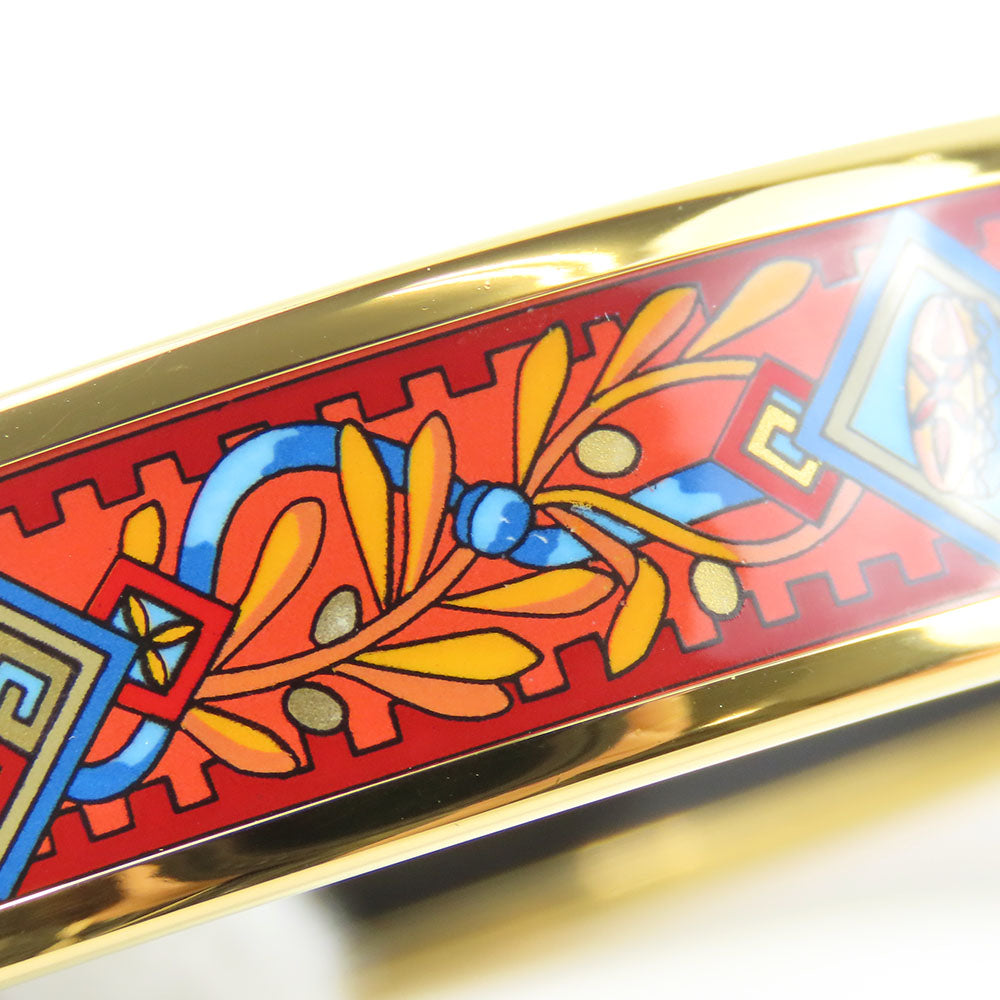 HERMES Bangle Metal, Enamel Red Emile Women Used Authentic