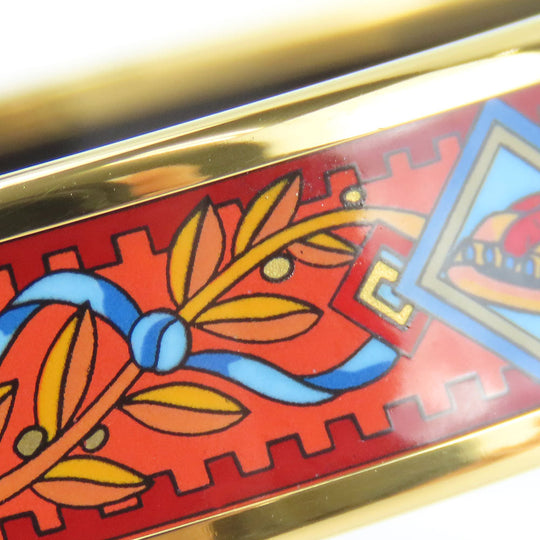 HERMES Bangle Metal, Enamel Red Emile Women Used Authentic
