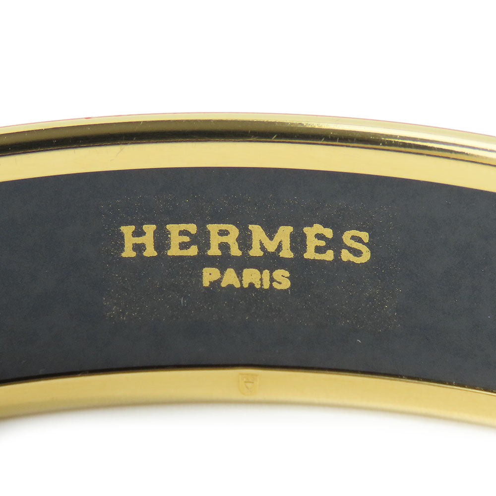 HERMES Bangle Metal, Enamel Red Emile Women Used Authentic