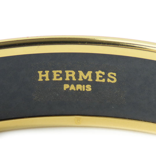 HERMES Bangle Metal, Enamel Red Emile Women Used Authentic