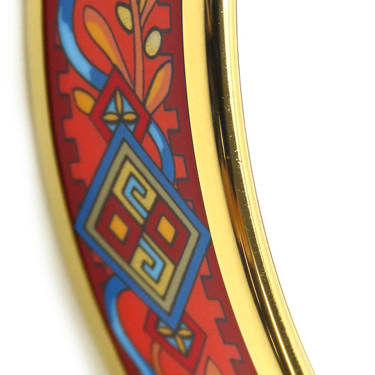 HERMES Bangle Metal, Enamel Red Emile Women Used Authentic
