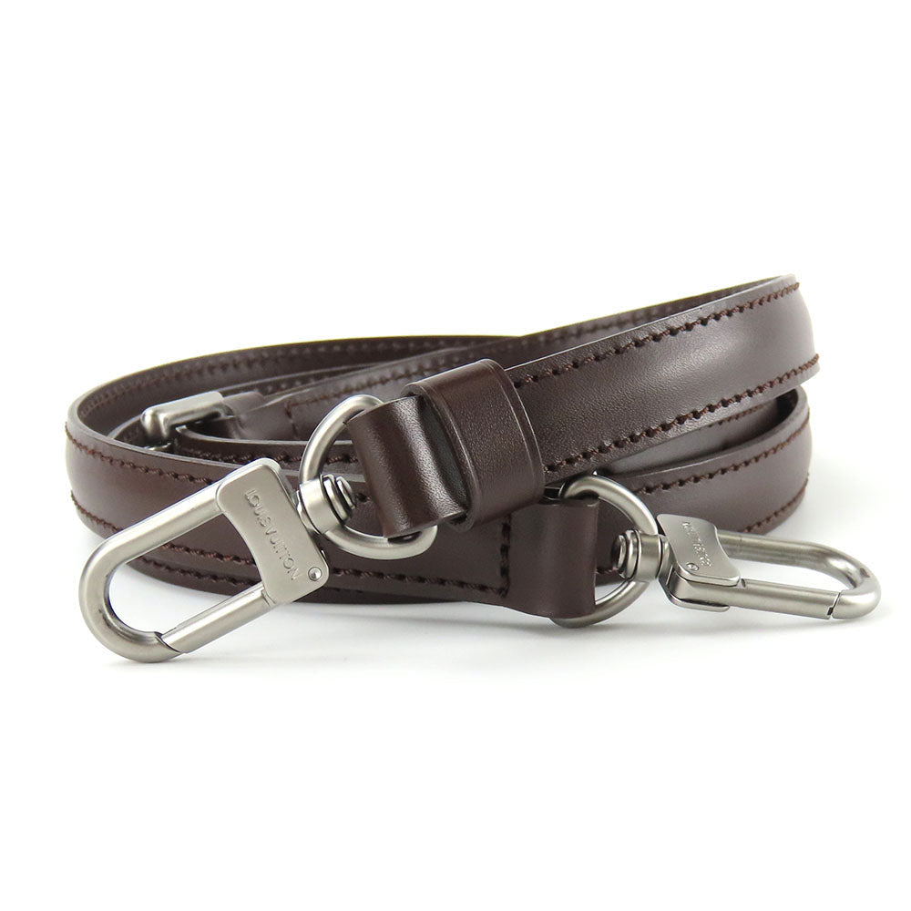 LOUIS VUITTON Shoulder strap leather Brown Women Used Authentic