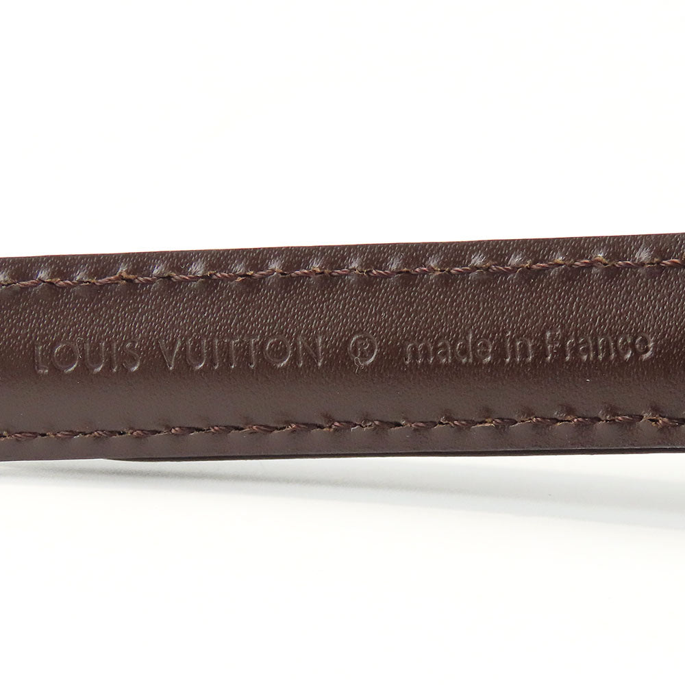 LOUIS VUITTON Shoulder strap leather Brown Women Used Authentic