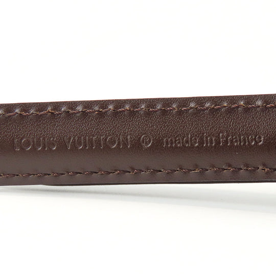 LOUIS VUITTON Shoulder strap leather Brown Women Used Authentic