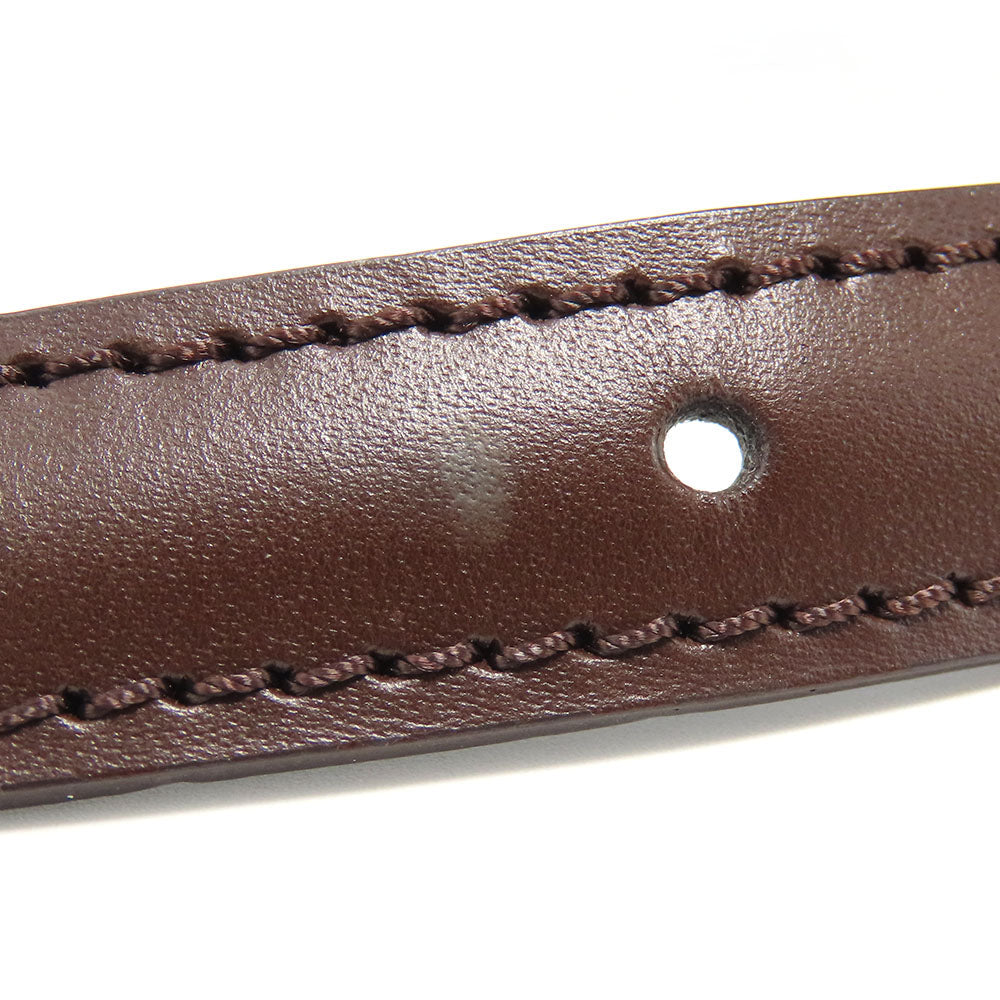 LOUIS VUITTON Shoulder strap leather Brown Women Used Authentic