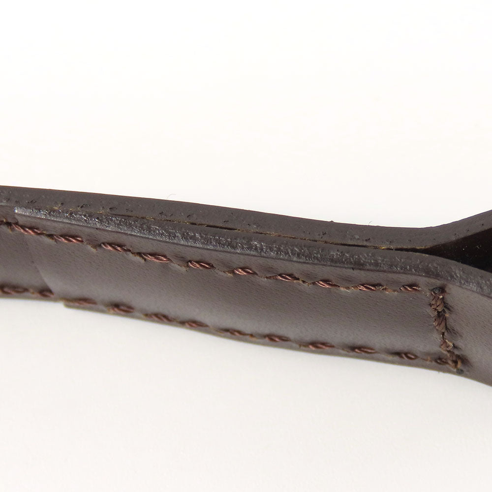 LOUIS VUITTON Shoulder strap leather Brown Women Used Authentic