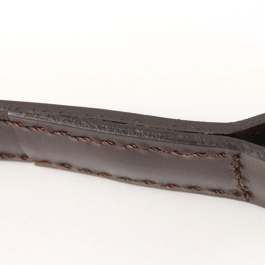LOUIS VUITTON Shoulder strap leather Brown Women Used Authentic