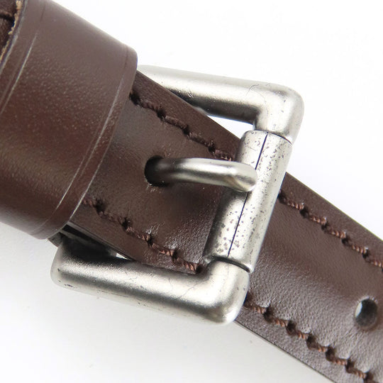 LOUIS VUITTON Shoulder strap leather Brown Women Used Authentic