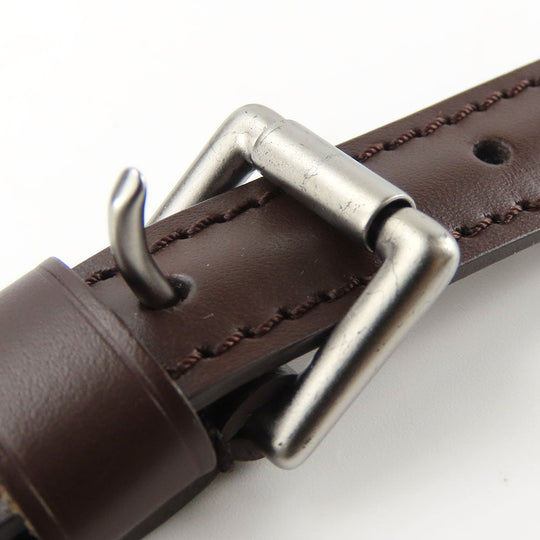 LOUIS VUITTON Shoulder strap leather Brown Women Used Authentic