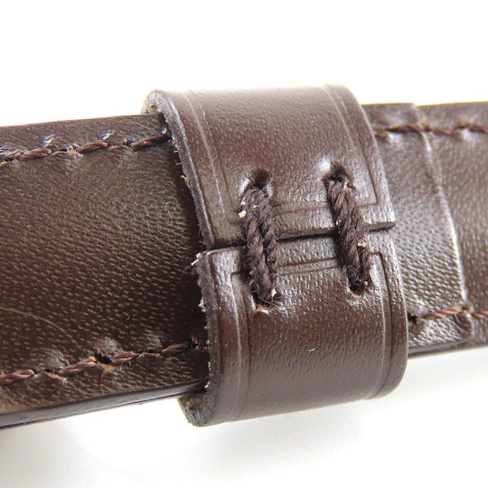 LOUIS VUITTON Shoulder strap leather Brown Women Used Authentic