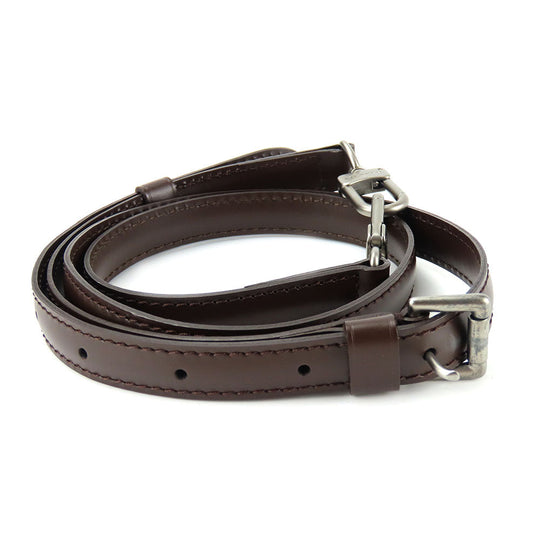 LOUIS VUITTON Shoulder strap leather Brown Women Used Authentic