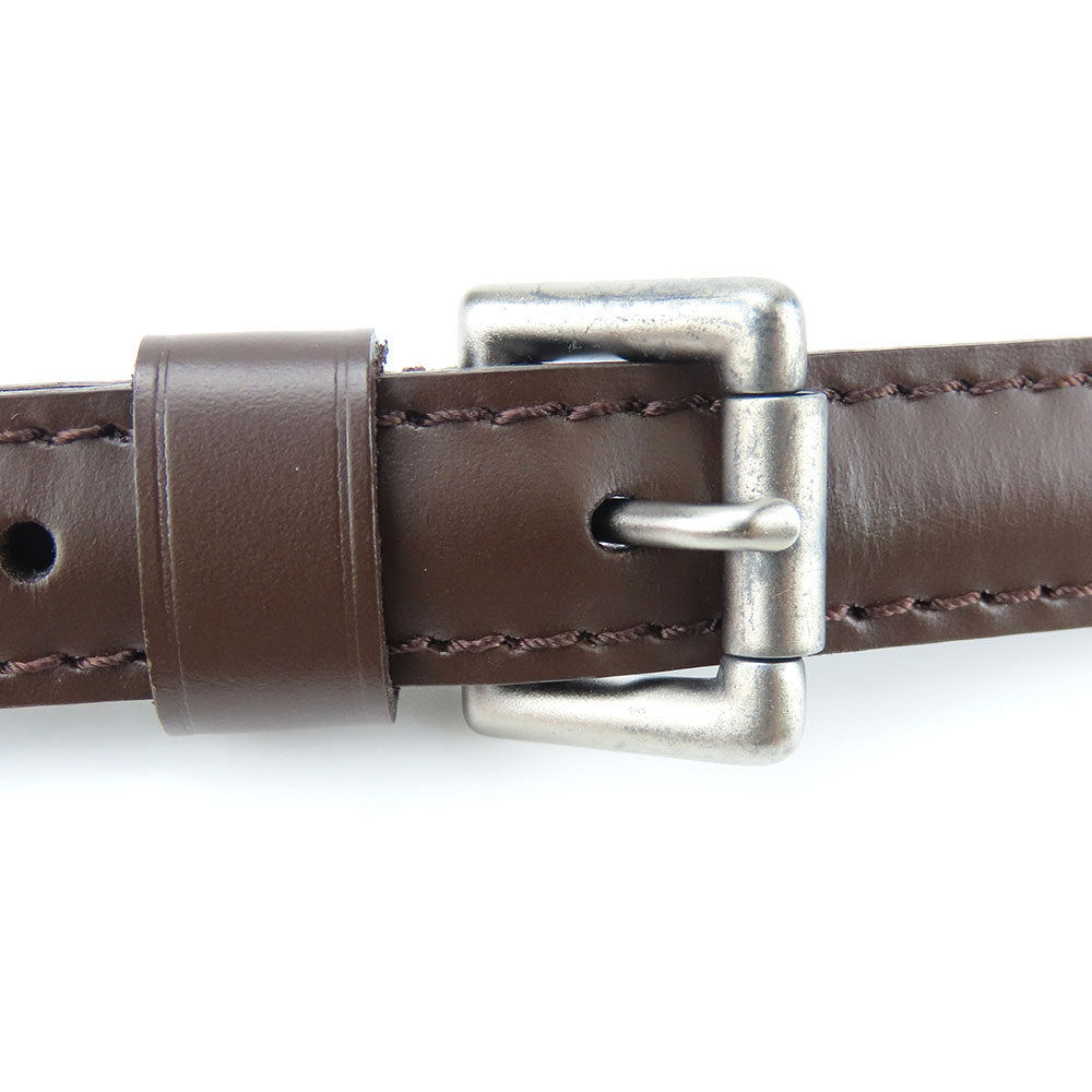 LOUIS VUITTON Shoulder strap leather Brown Women Used Authentic