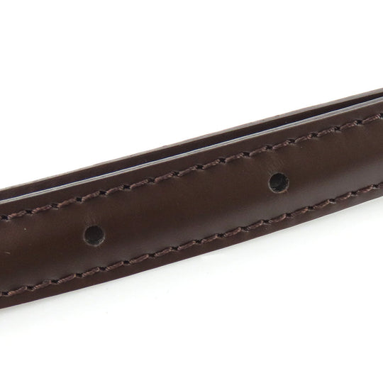 LOUIS VUITTON Shoulder strap leather Brown Women Used Authentic