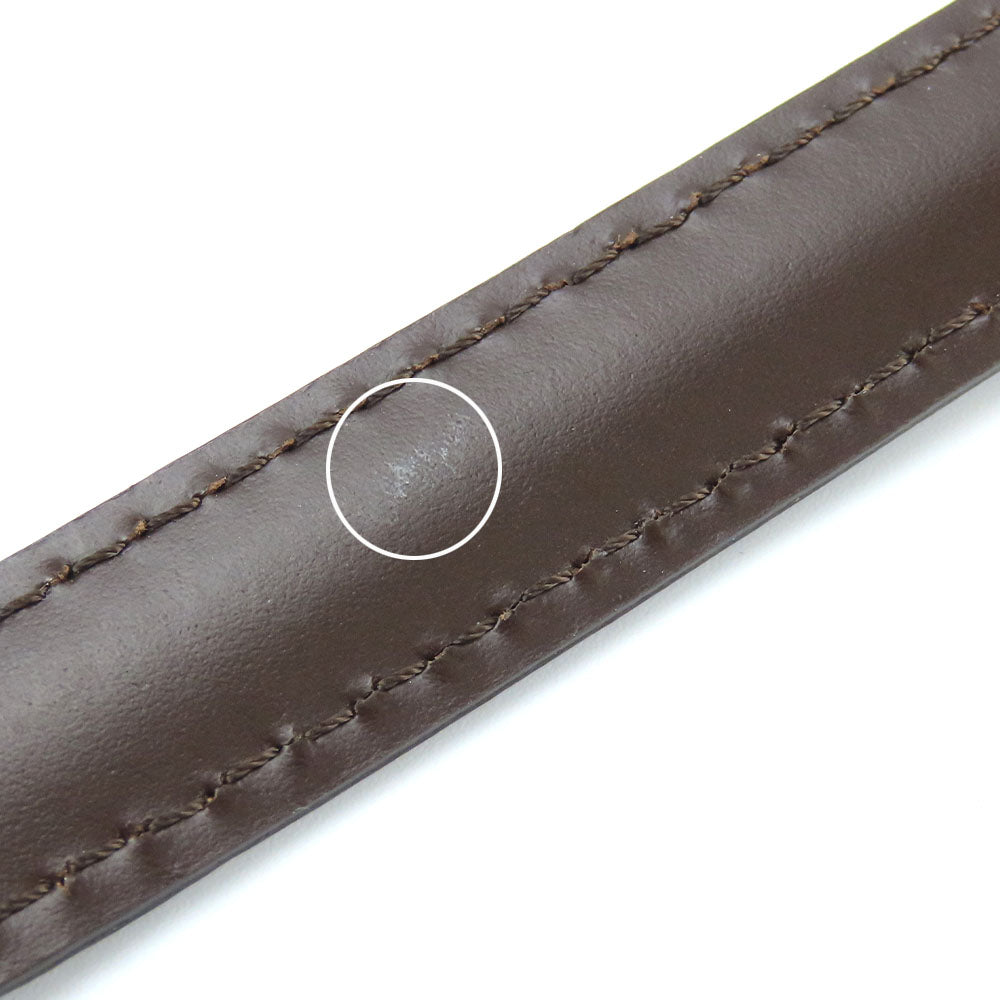 LOUIS VUITTON Shoulder strap leather Brown Women Used Authentic