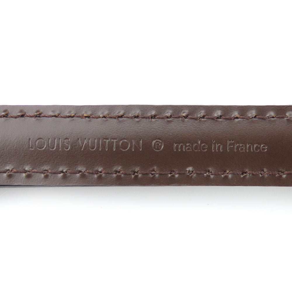 LOUIS VUITTON Shoulder strap leather Brown Women Used Authentic
