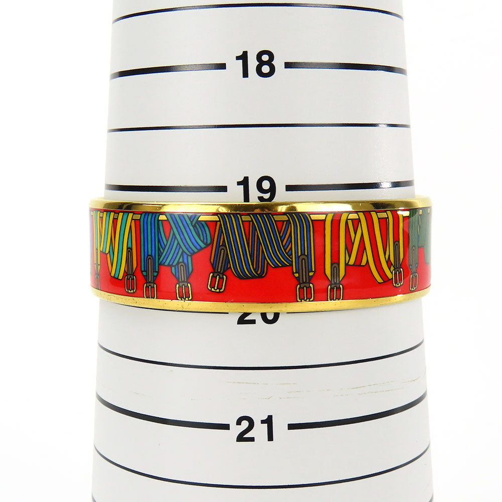 HERMES Bangle Metal, Cloisonne Red Emilel GM Women Used Authentic