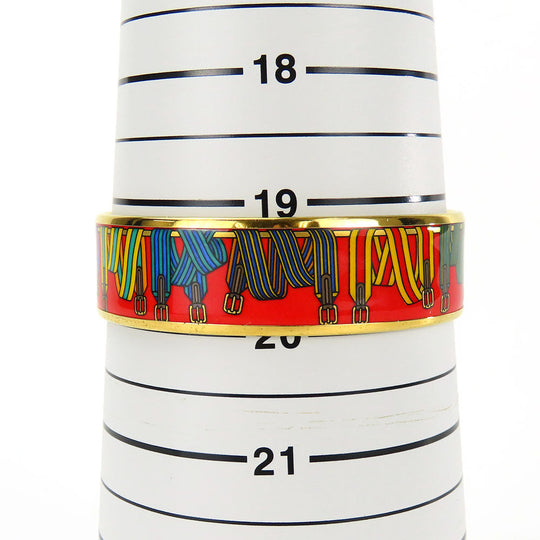 HERMES Bangle Metal, Cloisonne Red Emilel GM Women Used Authentic