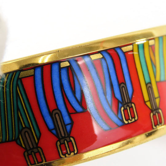 HERMES Bangle Metal, Cloisonne Red Emilel GM Women Used Authentic
