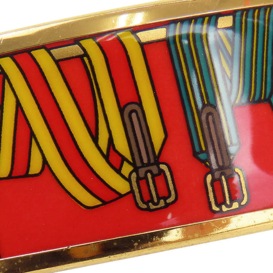 HERMES Bangle Metal, Cloisonne Red Emilel GM Women Used Authentic