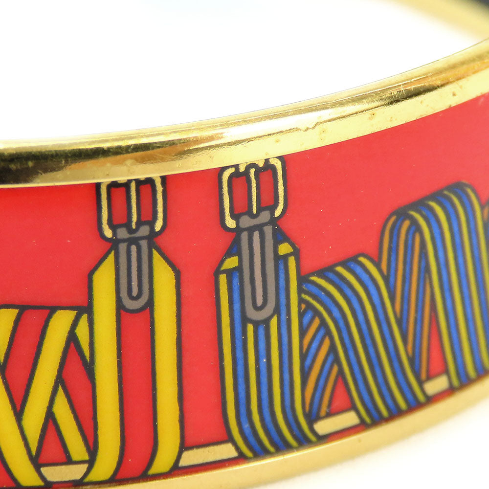 HERMES Bangle Metal, Cloisonne Red Emilel GM Women Used Authentic