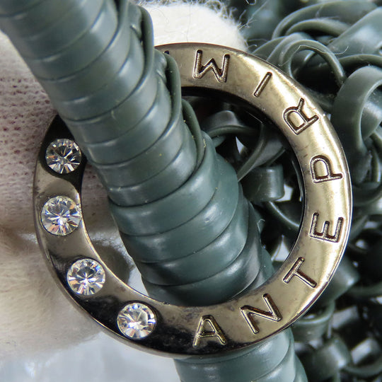 ANTEPRIMA Handbag PVC, Rhinestone green wire Women Used Authentic