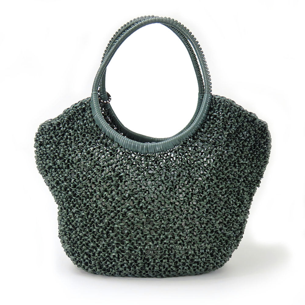 ANTEPRIMA Handbag PVC, Rhinestone green wire Women Used Authentic