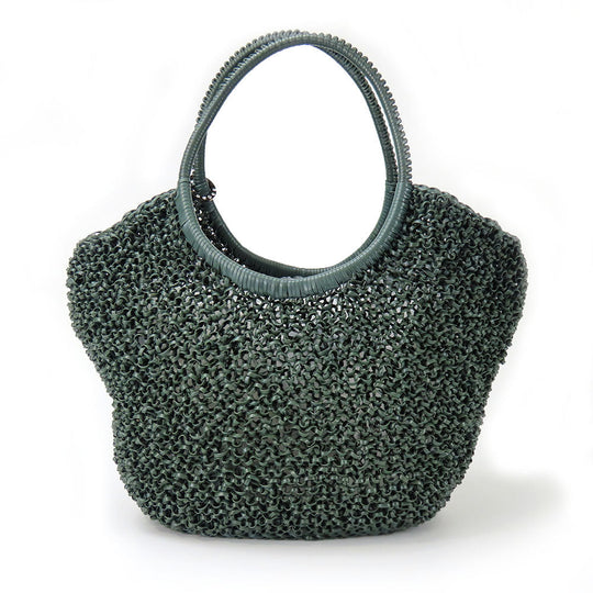 ANTEPRIMA Handbag PVC, Rhinestone green wire Women Used Authentic